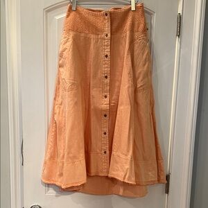 Pilcro Peachy-Orange Button-Front Women's Skirt Size S NWT